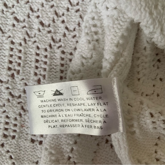 WHITE KNIT LACE CROCHET CARDIGAN 100% COTTON / TRADITION COUNTRY COLLECTION / L - Picture 6 of 9